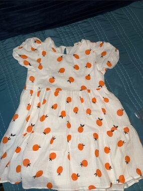 Hayden White Dress with Orange Fruit Print